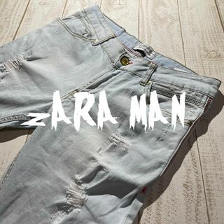 ザラ(ZARA)の【ZARA MAN】ザラ マン クラッシュ加工 ストレッチスキニーデニムパンツ(デニム/ジーンズ)