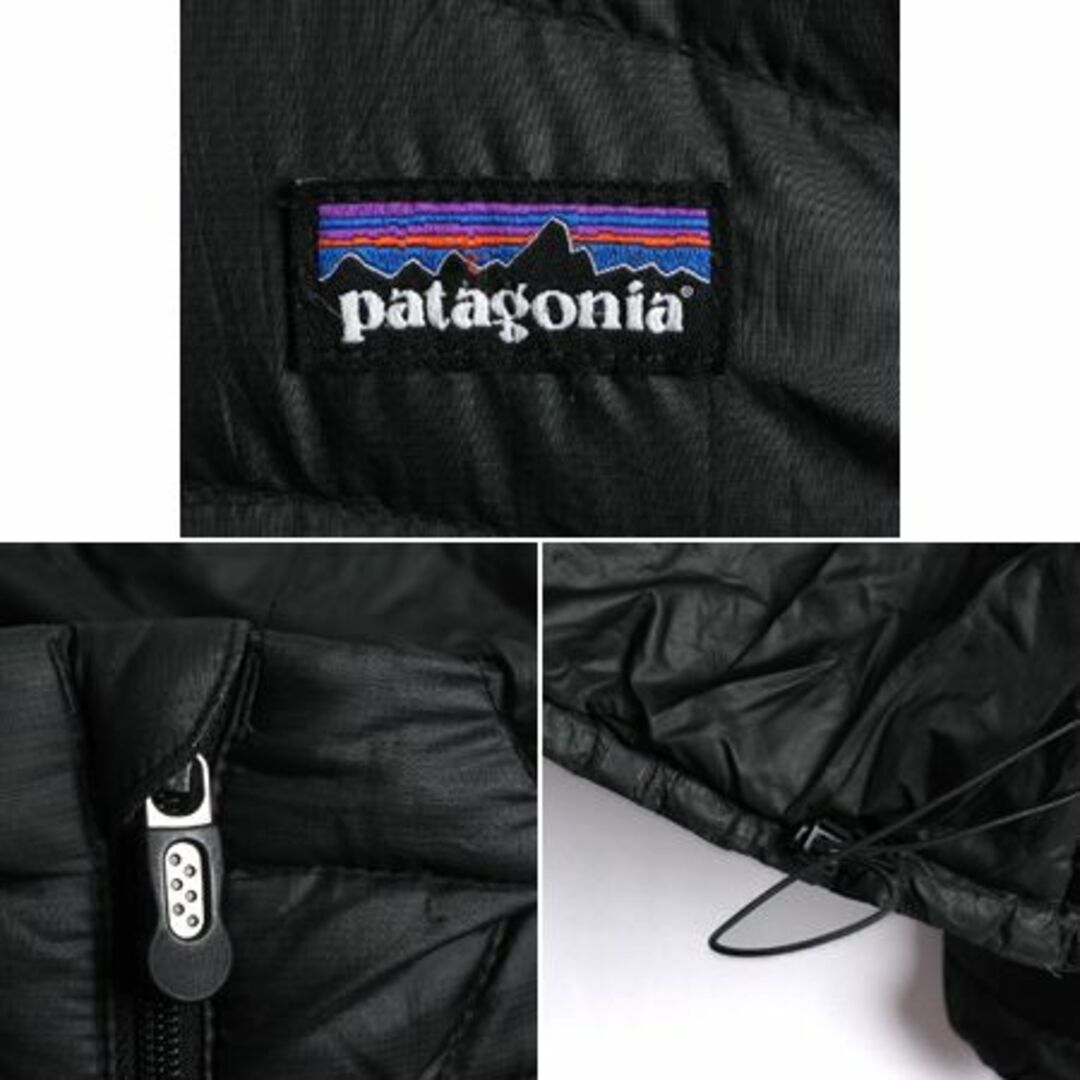 patagonia(パタゴニア)の13年製 パタゴニア ダウン セーター レディース M 古着 Patagonia ナイロン ジャケット アウター ブルゾン アウトドア パッカブル ブラック レディースのジャケット/アウター(ダウンジャケット)の商品写真