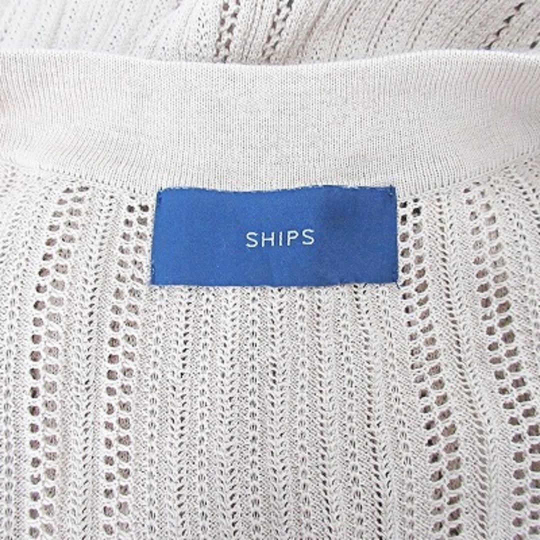 SHIPS(シップス)のシップス 近年 サマーニット ロング カーディガン 7分袖 レース ベージュ レディースのトップス(カーディガン)の商品写真