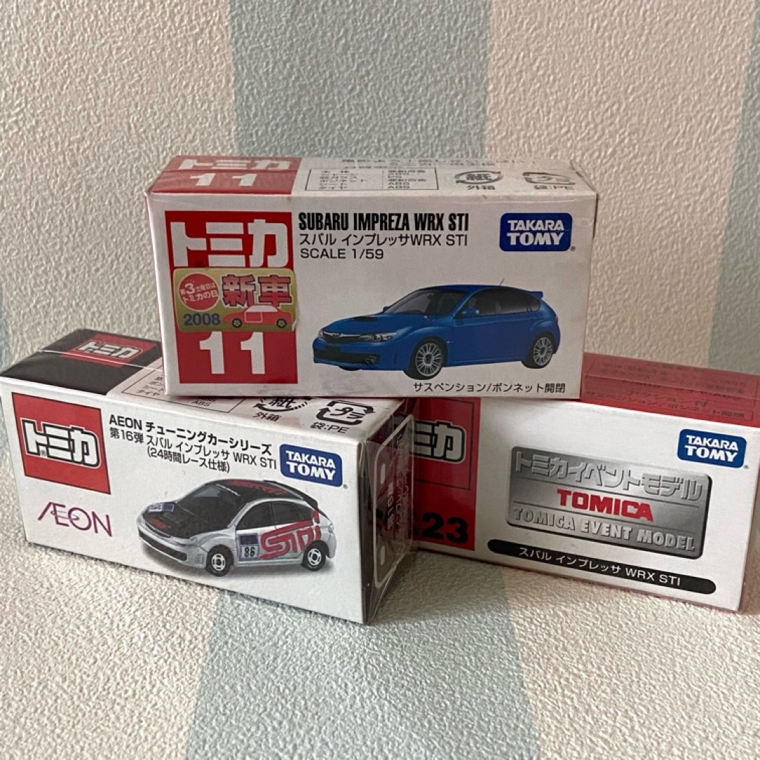 Takara Tomy(タカラトミー)のトミカ スバルインプレッサWRX STI３台セット エンタメ/ホビーのおもちゃ/ぬいぐるみ(ミニカー)の商品写真