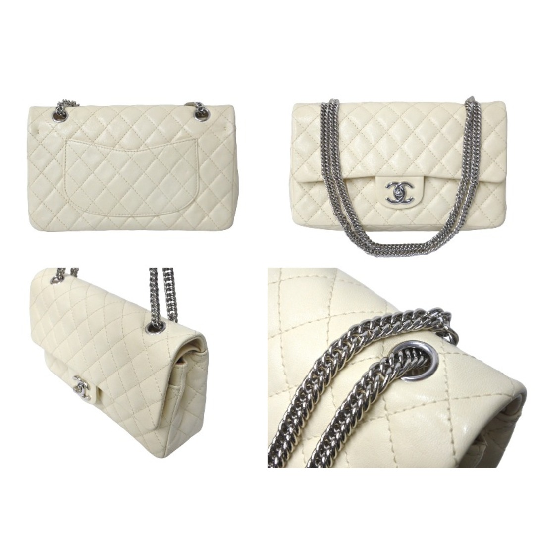 CHANEL(シャネル)の極美品 CHANEL シャネル マトラッセ25Wフラップ チェーンショルダーバッグ 11番台 クリームホワイト シルバー金具 中古 61586 レディースのバッグ(ハンドバッグ)の商品写真