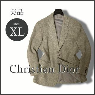 クリスチャンディオール(Christian Dior)の最高級 クリスチャンディオール ヘリンボーン織ツイードジャケット XL 美品(テーラードジャケット)