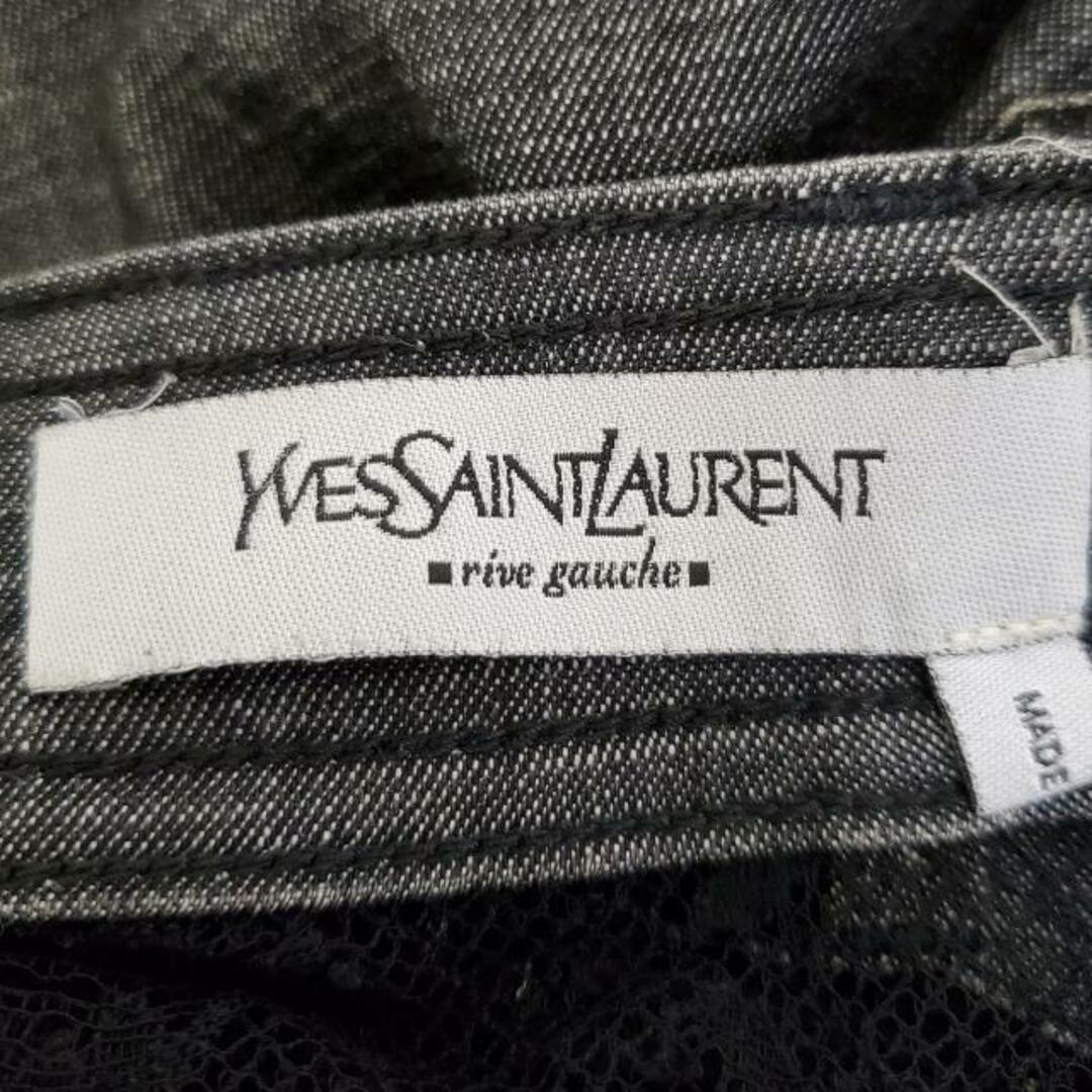 YvesSaintLaurent rivegauche (YSL)(イヴサンローランリヴゴーシュ) スカート レディース美品  - ダークグレー×黒 ひざ丈/レース/フラワー(花) レディースのスカート(その他)の商品写真