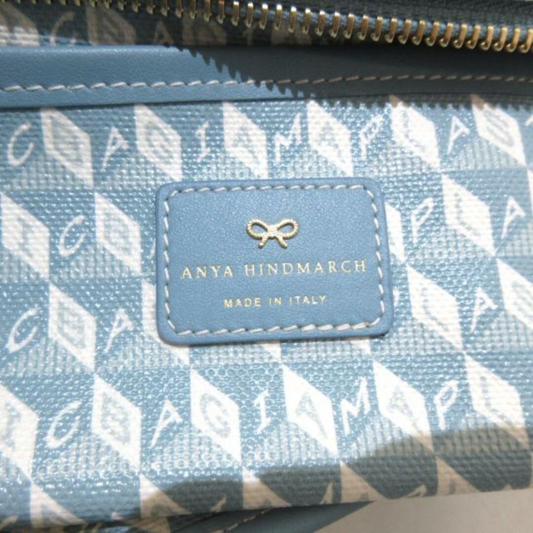 ANYA HINDMARCH(アニヤハインドマーチ)のAnya Hindmarch(アニヤハインドマーチ) ハンドバッグ美品  I AM A Plastic Bag ライトブルー×白 コーティングキャンバス×レザー レディースのバッグ(ハンドバッグ)の商品写真