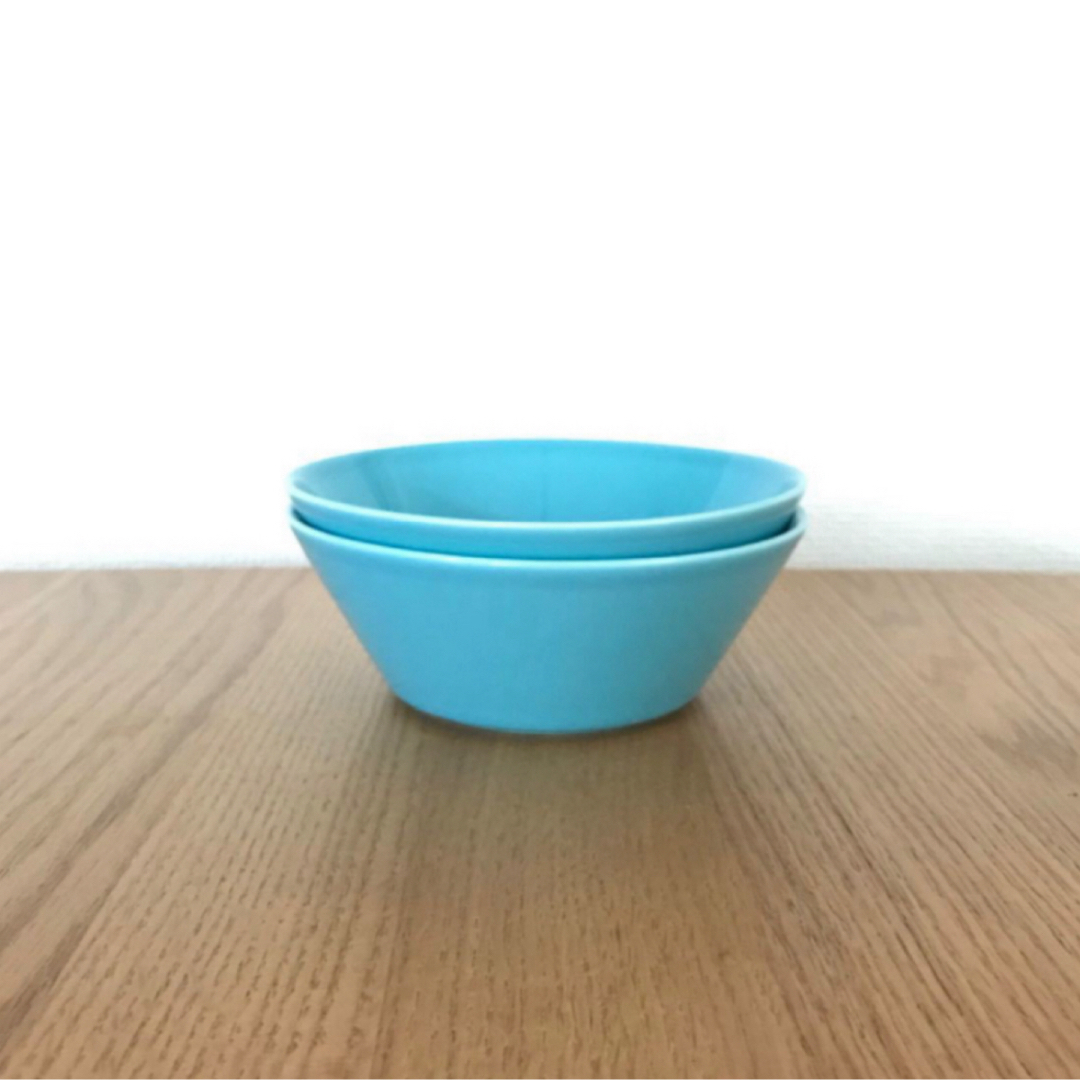 iittala(イッタラ)の人気廃盤色☆イッタラ☆ティーマ☆15cmボウル2個☆ターコイズ インテリア/住まい/日用品のキッチン/食器(食器)の商品写真