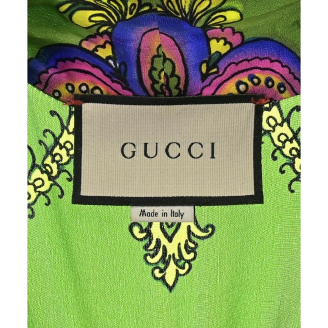 Gucci(グッチ)のGUCCI グッチ カジュアルシャツ -(M位) 緑系(総柄) 【古着】【中古】 レディースのトップス(シャツ/ブラウス(長袖/七分))の商品写真