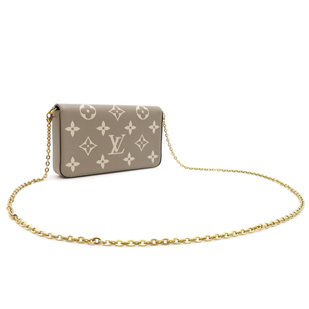 LOUIS VUITTON(ルイヴィトン)のルイヴィトン LOUIS VUITTON チェーンウォレット ポシェット・フェリシー モノグラムアンプラントレザー トゥルトレールクレーム ゴールド金具 グレー ショルダーバッグ バイカラー  M82610 FY0241/RFID 【箱】【中古】 レディースのファッション小物(財布)の商品写真