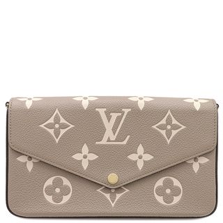 ルイヴィトン(LOUIS VUITTON)のルイヴィトン LOUIS VUITTON チェーンウォレット ポシェット・フェリシー モノグラムアンプラントレザー トゥルトレールクレーム ゴールド金具 グレー ショルダーバッグ バイカラー  M82610 FY0241/RFID 【箱】【中古】(財布)