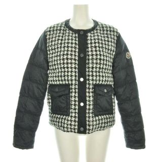 モンクレール(MONCLER)のMONCLER(モンクレール) ダウンジャケット サイズ0 XS レディース BECASSEショートダウンジャケット I20931A0006959714F90 黒×白 長袖/秋/冬/千鳥格子/2023-24AW 【表地】ナイロン【中綿】ダウン(ダウンジャケット)