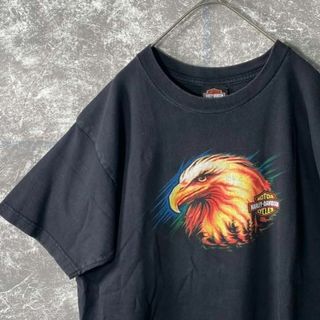 ハーレーダビッドソン(Harley Davidson)のハーレー イーグル 鷲 90s USA 両面 デカロゴ Tシャツ 古着(Tシャツ/カットソー(半袖/袖なし))