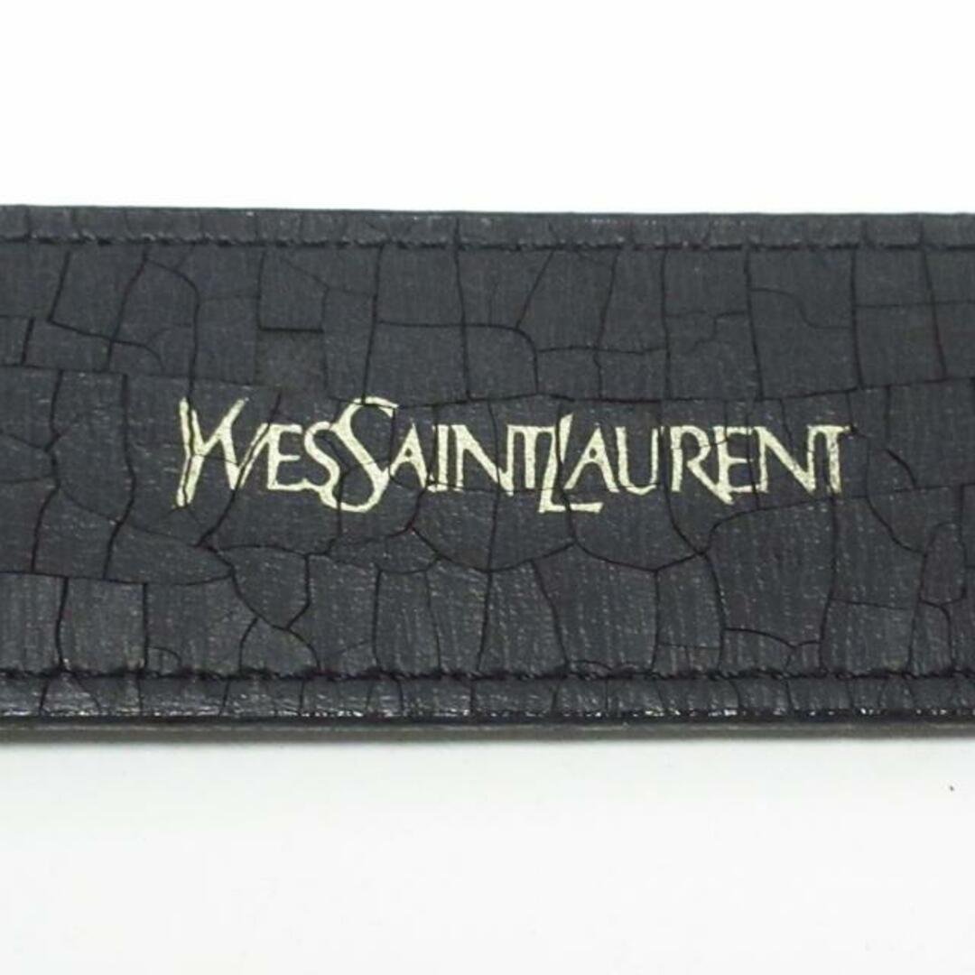 Saint Laurent(サンローラン)のYvesSaintLaurent(イヴサンローラン) ベルト - 黒×ゴールド レザー×金属素材 レディースのファッション小物(ベルト)の商品写真