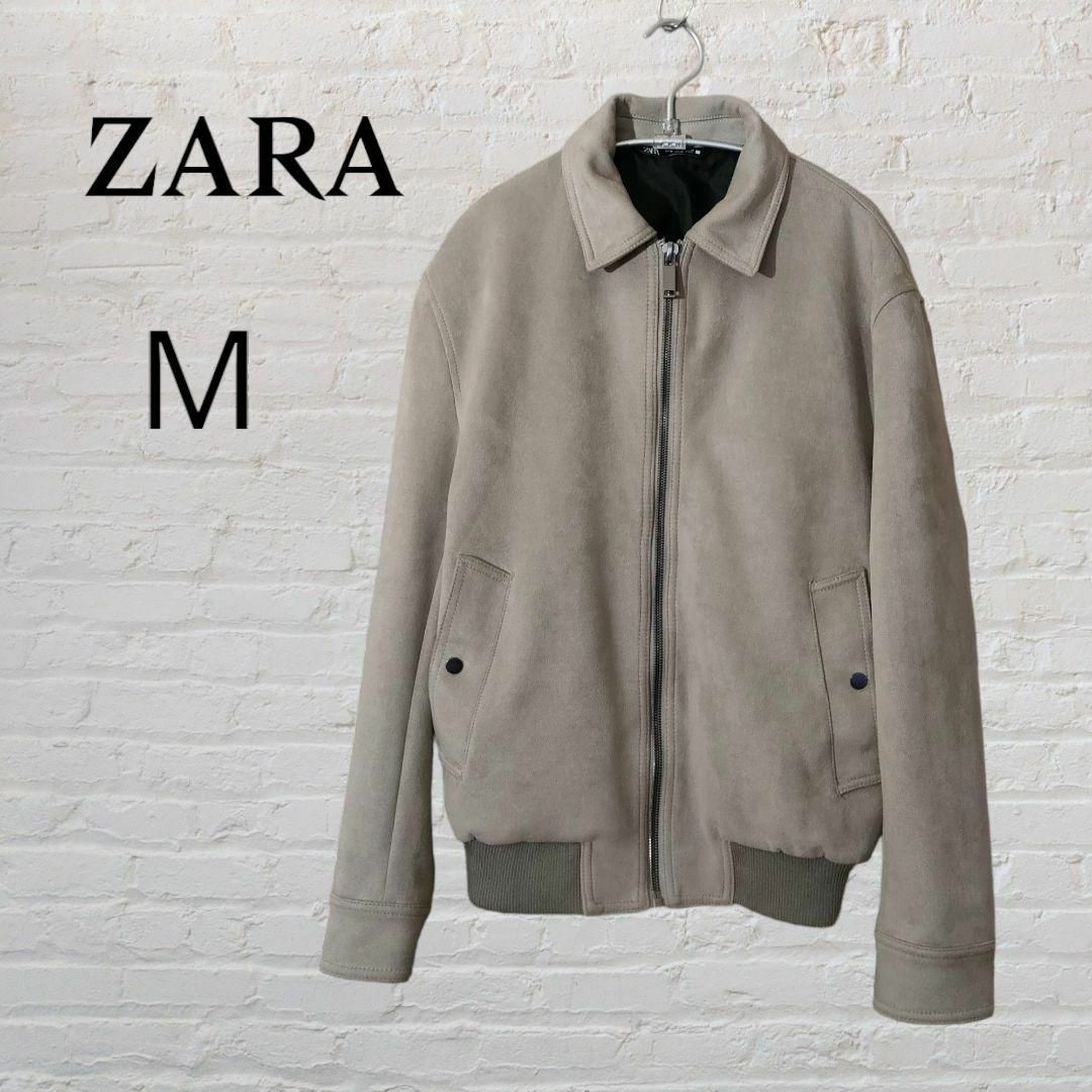 ZARA(ザラ)のZARA　ザラ　メンズ　スウェード調ジャンパー　ブルゾン　グレーМ メンズのジャケット/アウター(その他)の商品写真