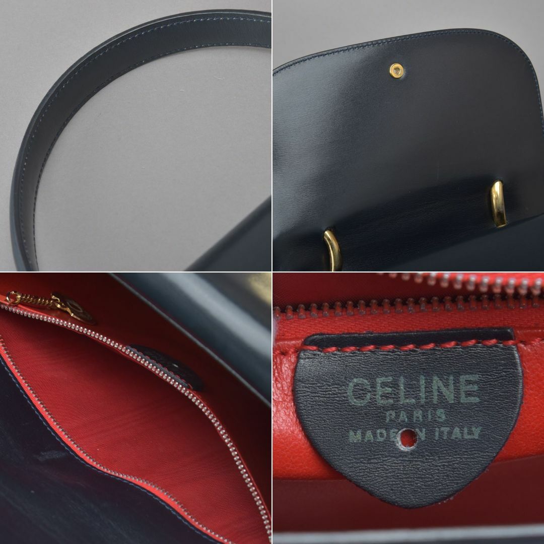 celine(セリーヌ)の未使用に近い◇CELINE セリーヌ 地球儀 ハンドバッグ 本革 レザー 紺 レディースのバッグ(ハンドバッグ)の商品写真