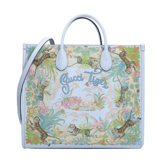 グッチ(Gucci)のグッチ タイガーミディアムトートバッグ トートバッグ レザー 687827 525040 マルチカラー レディース GUCCI  中古(トートバッグ)