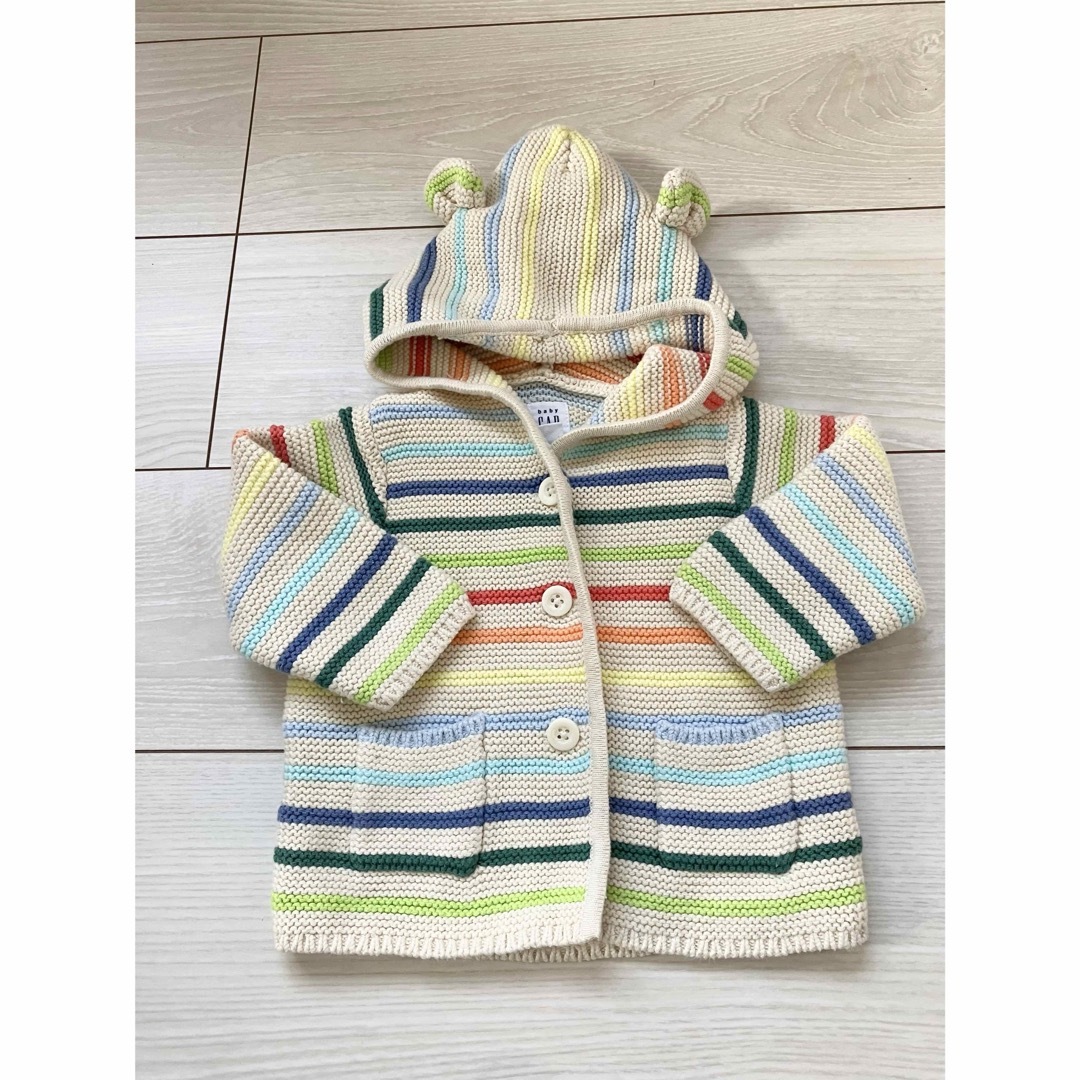 babyGAP(ベビーギャップ)のbaby GAP くま耳　カーディガン　60cm キッズ/ベビー/マタニティのベビー服(~85cm)(カーディガン/ボレロ)の商品写真