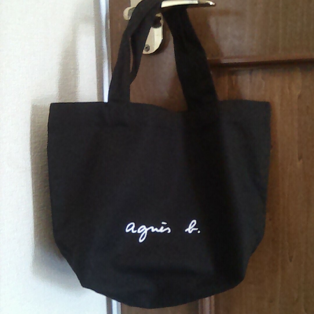 agnes b.(アニエスベー)のアニエスベー　ロゴバッグ　ミニトート　ランチバッグ　サブバッグ　黒 レディースのバッグ(トートバッグ)の商品写真