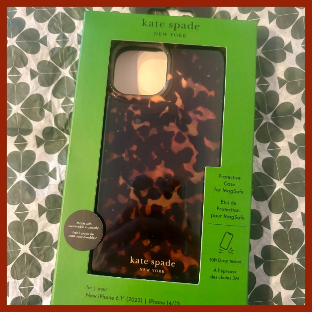 kate spade new york(ケイトスペードニューヨーク)の【kate spade】 iPhone15ケース タートイズ べっこう スマホ/家電/カメラのスマホアクセサリー(iPhoneケース)の商品写真