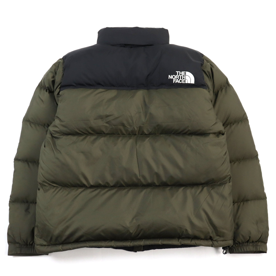 THE NORTH FACE(ザノースフェイス)の良品○THE NORTH FACE ザ・ノースフェイス ND92335 Nuptse Jacket ヌプシジャケット ニュートープ ロゴ刺繍 フード入り スタンドカラー リサイクルダウン  ダウンジャケット カーキグリーン L 正規品 メンズ メンズのジャケット/アウター(ダウンジャケット)の商品写真