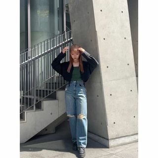 マウジー(moussy)のMOUSSY♡HW CRASH LOOSE STRAIGHT 2(デニム/ジーンズ)