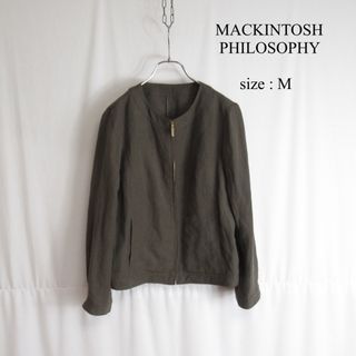 マッキントッシュフィロソフィー(MACKINTOSH PHILOSOPHY)のMACKINTOSH PHILOSOPHY リネン ノーカラー ジャケット 38(ノーカラージャケット)