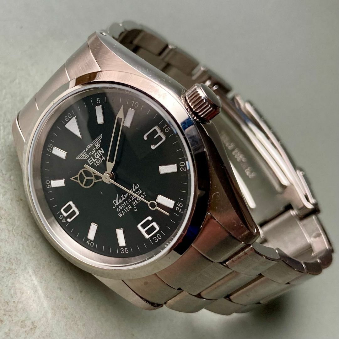 ELGIN(エルジン)の【動作品】エルジン ELGIN メンズ 腕時計 自動巻き 男性 アメリカ 箱付き メンズの時計(腕時計(アナログ))の商品写真