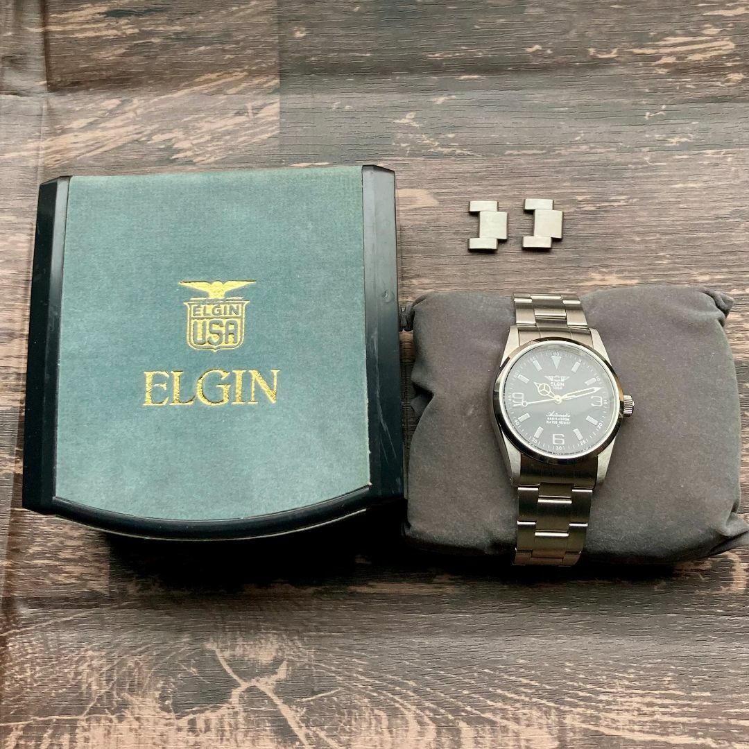 ELGIN(エルジン)の【動作品】エルジン ELGIN メンズ 腕時計 自動巻き 男性 アメリカ 箱付き メンズの時計(腕時計(アナログ))の商品写真
