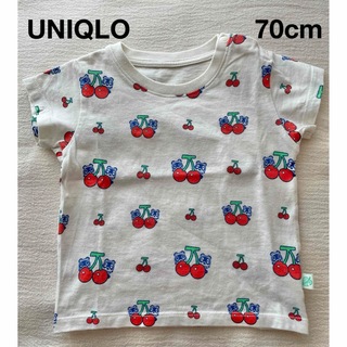 ユニクロ(UNIQLO)のUNIQLO あつまれどうぶつの森 ベビー 70 半袖 Tシャツ さくらんぼ(Ｔシャツ)