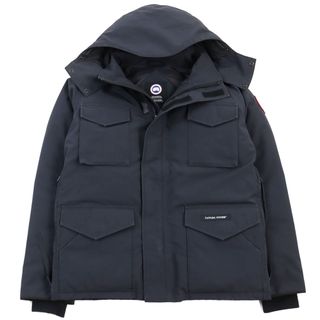 カナダグース(CANADA GOOSE)の良品○CANADA GOOSE カナダグース 2620400007 CONSTABLE PARKA コンスタブルパーカ 4071MA ロゴワッペン付き ベンチレーション ダブルジップ フーデッド ダウンジャケット ネイビー XS カナダ製 正規品 メンズ(ダウンジャケット)