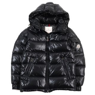 モンクレール(MONCLER)の美品○MONCLER モンクレール C20914036605 68950 MAYA GIUBBOTTO マヤ ロゴワッペン付き ダブルジップ フーデッド ダウンジャケット ブラック 00 メンズ(ダウンジャケット)