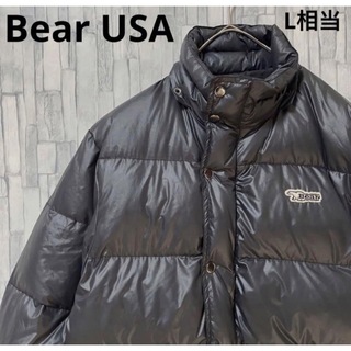 ベアー(Bear USA)のBear USA ベアー ユーエスエー ダウンジャケット 刺繍ロゴ M ブラック(ダウンジャケット)