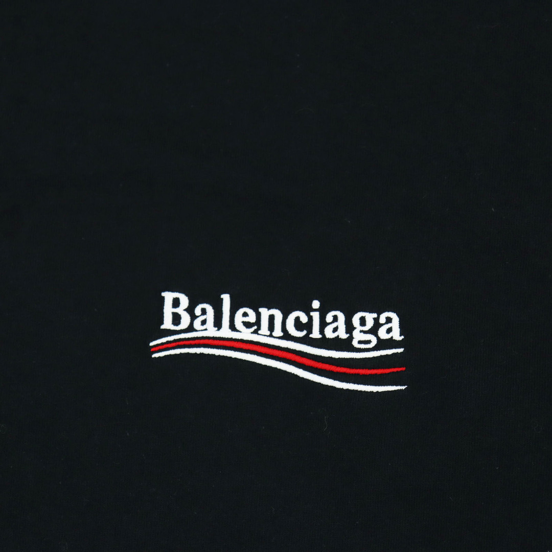Balenciaga(バレンシアガ)の美品●BALENCIAGA バレンシアガ 22AW 641655 ラージフィット キャンペーンロゴ ダメージ加工 クルーネック 半袖Ｔシャツ ブラック XXS 正規品 メンズ メンズのトップス(Tシャツ/カットソー(半袖/袖なし))の商品写真