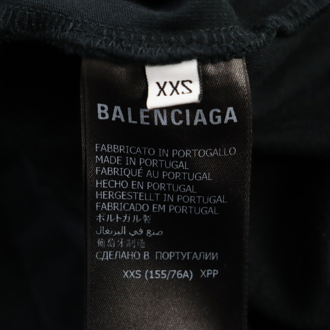 Balenciaga(バレンシアガ)の美品●BALENCIAGA バレンシアガ 22AW 641655 ラージフィット キャンペーンロゴ ダメージ加工 クルーネック 半袖Ｔシャツ ブラック XXS 正規品 メンズ メンズのトップス(Tシャツ/カットソー(半袖/袖なし))の商品写真