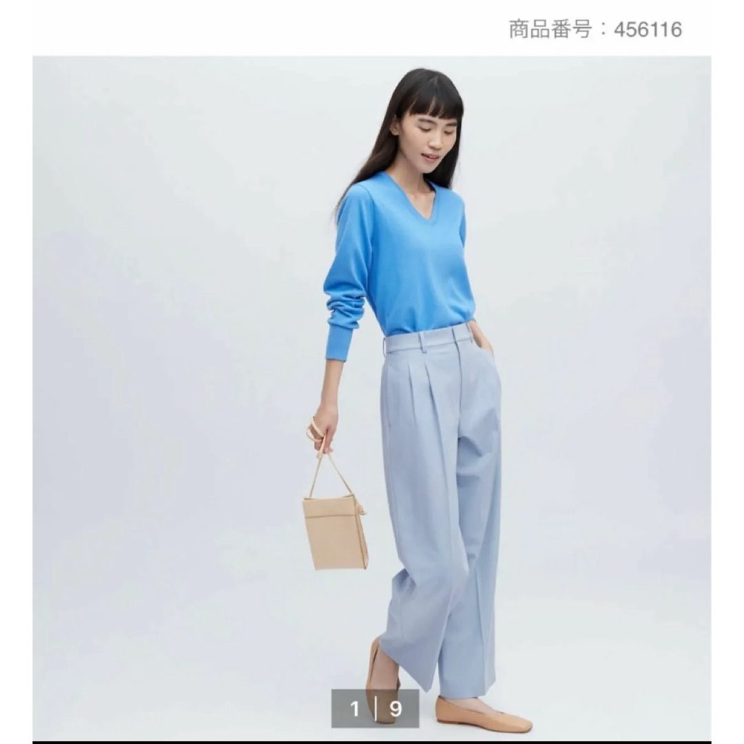 UNIQLO(ユニクロ)のUNIQLO タックワイドパンツ（ツータック・丈標準69～71cm） レディースのパンツ(カジュアルパンツ)の商品写真