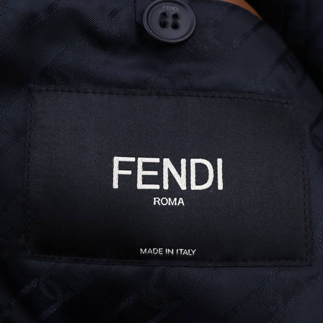 FENDI(フェンディ)の極美品●FENDI フェンディ 2022年製 FW1163 レザートリミング 中綿入り ウールアルパカブルゾン ベージュ ブラウン 46 ハンガー・ガーメント付き イタリア製 正規品 メンズ メンズのジャケット/アウター(ブルゾン)の商品写真