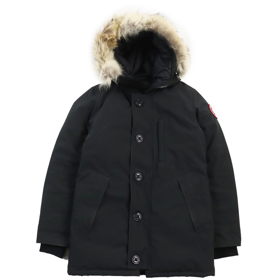 CANADA GOOSE(カナダグース)の良品●CANADA GOOSE カナダグース 3438JM JASPER ジャスパー ファー ロゴワッペン付き ダウンジャケット ブラック S相当 カナダ製 正規品 メンズのジャケット/アウター(ダウンジャケット)の商品写真