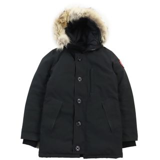 カナダグース(CANADA GOOSE)の良品●CANADA GOOSE カナダグース 3438JM JASPER ジャスパー ファー ロゴワッペン付き ダウンジャケット ブラック S相当 カナダ製 正規品(ダウンジャケット)