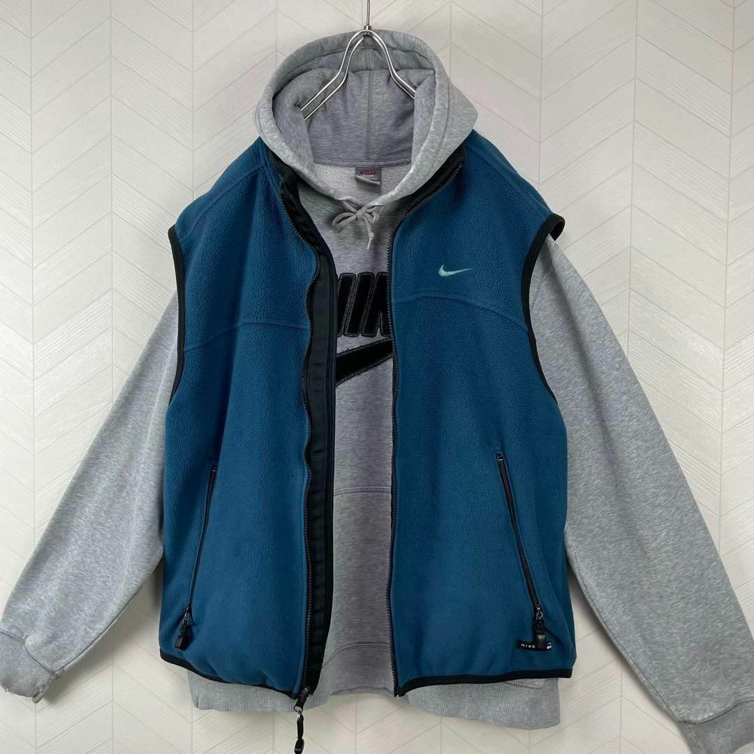 NIKE(ナイキ)の入手困難 90s USA製 NIKE ACG フリース ベスト ブルーグリーン メンズのジャケット/アウター(その他)の商品写真