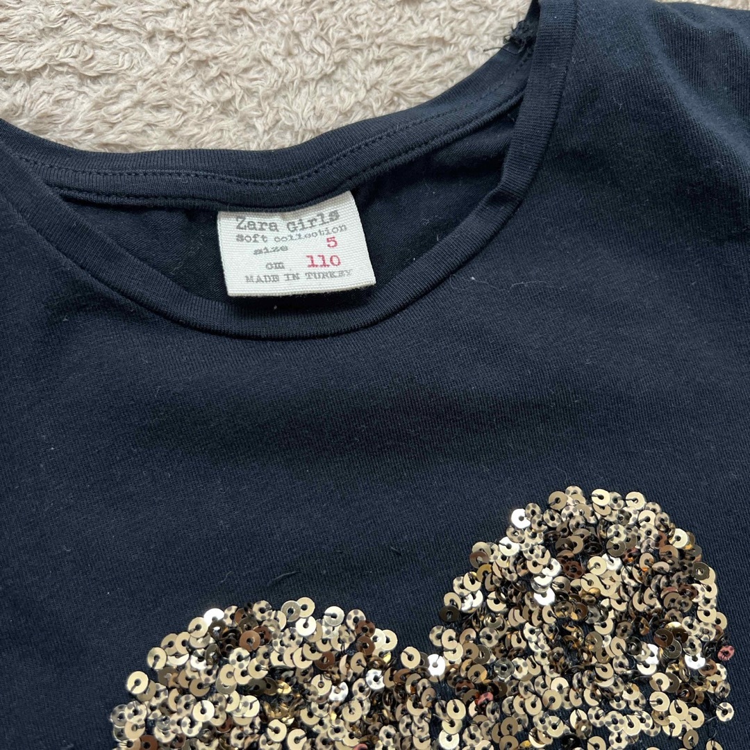 ZARA(ザラ)のZARA スパンコール Tシャツ キッズ/ベビー/マタニティのキッズ服女の子用(90cm~)(Tシャツ/カットソー)の商品写真