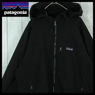 patagonia - 【希少】パタゴニア パーカー フーディ ハイテック フルジップ 黒 L 刺繍ロゴ