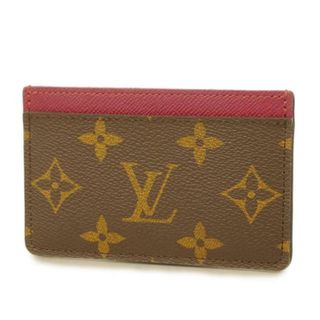 ルイヴィトン(LOUIS VUITTON)の【4gd4089】ルイヴィトン カードケース/モノグラム/ポルトカルトサーンプル/M60703/フューシャ【中古】レディース(名刺入れ/定期入れ)