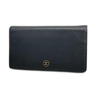 シャネル(CHANEL)の【4gd4042】シャネル 長財布/ココボタン/レザー/ブラック/ゴールド金具 【中古】 レディース(財布)