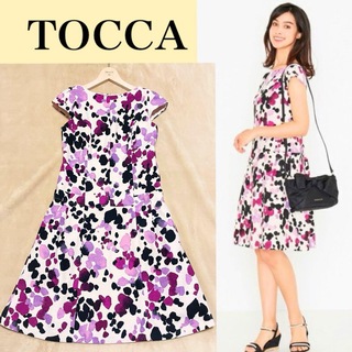 トッカ(TOCCA)の極美品　トッカ　TOCCA　リゾート　POOL　ドレス　ワンピース　サイズ2(ひざ丈ワンピース)