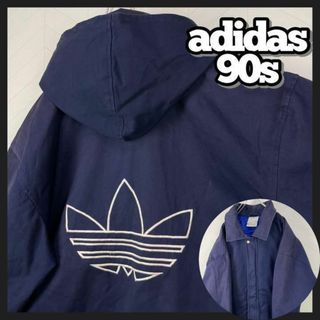 adidas - 入手困難 80s アディダス 中綿 ジャケット デカロゴ オーバーサイズ 紺