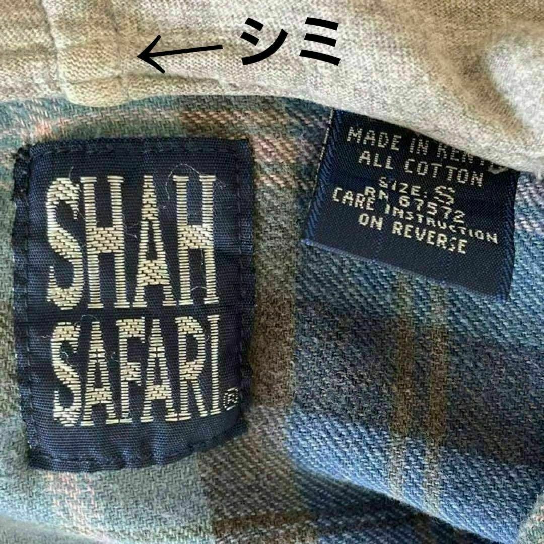 VINTAGE(ヴィンテージ)の90S　ヴィンテージSHAH SAFARI フード付きネルシャツ　BOYSサイズ レディースのトップス(シャツ/ブラウス(長袖/七分))の商品写真