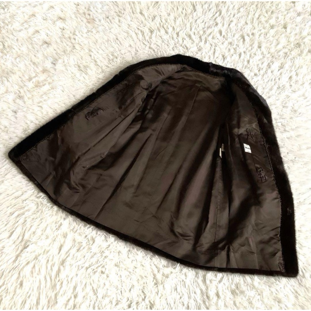 【最高級！美品】ブラックグラマ 毛皮 ミンク ファーコート 13号 大きいサイズ レディースのジャケット/アウター(毛皮/ファーコート)の商品写真