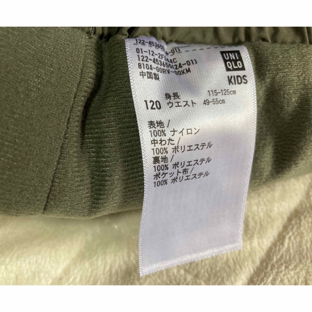 UNIQLO(ユニクロ)の【120サイズ】UNIQLO ユニクロ キルティング スカート  カーキー キッズ/ベビー/マタニティのキッズ服女の子用(90cm~)(スカート)の商品写真