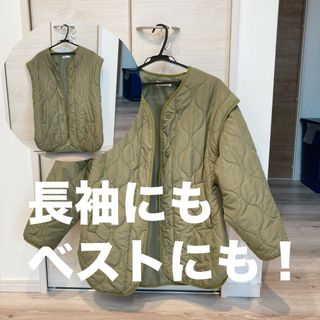 服　春　秋　冬　アウター　ジャンパー　ダウン　ベスト　長袖　カーキ　春物(その他)