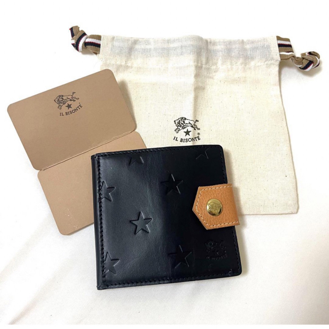 IL BISONTE(イルビゾンテ)のイルビゾンテ 二つ折り財布　スターエンボスド　星柄　日本限定　薄型　メンズ メンズのファッション小物(折り財布)の商品写真