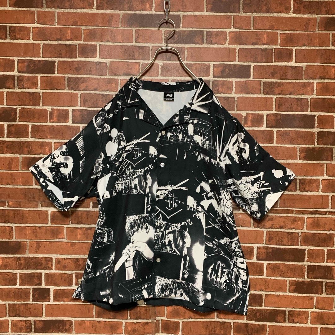 MUSIC TEE(ミュージックティー)の【美品】MY FIRST STORY★マイファス☆総柄★グラフィック★ポリシャツ メンズのトップス(Tシャツ/カットソー(半袖/袖なし))の商品写真