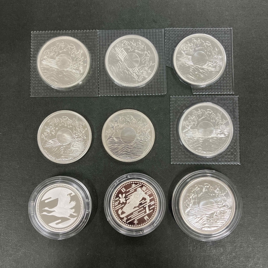 御在位60年記念10000円銀貨7枚、5000円プルーフ銀貨2 御在位60年記念10000円銀貨7枚、5000円プルーフ銀貨2